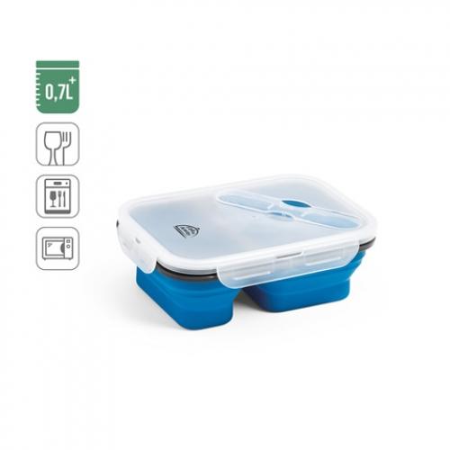 Lunchdoos. Intrekbare hermetische doos in siliconen en pp 480 en 760 ml Dill