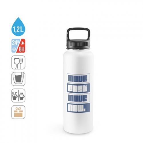 90% gerecyclede roestvrijstalen fles met een grote capaciteit tot 1200 ml Sinner