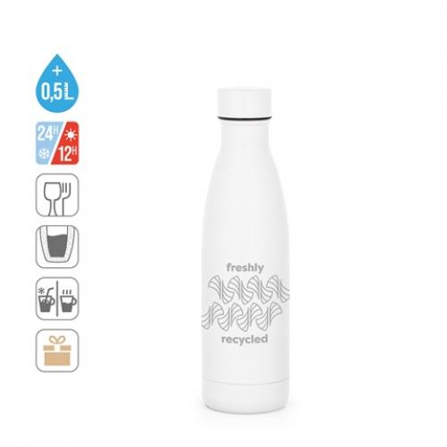 Thermosfles van 90% gerecycled roestvrij staal 520 ml Rebuffon m