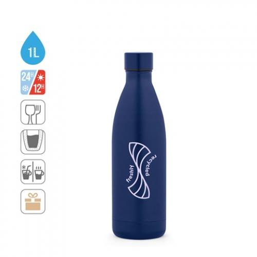 Dubbelwandige roestvrijstalen fles 90% gerecycled 1l Rebuffon xl
