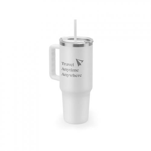 Large stainless steel travel cup 91% recycled with vacuum insulated double wall and a matt finish 1300 ml Joyner xl