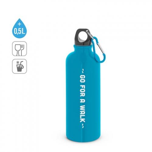 Singlewall stainless steel bottle with carabiner clip 550 ml Kelce