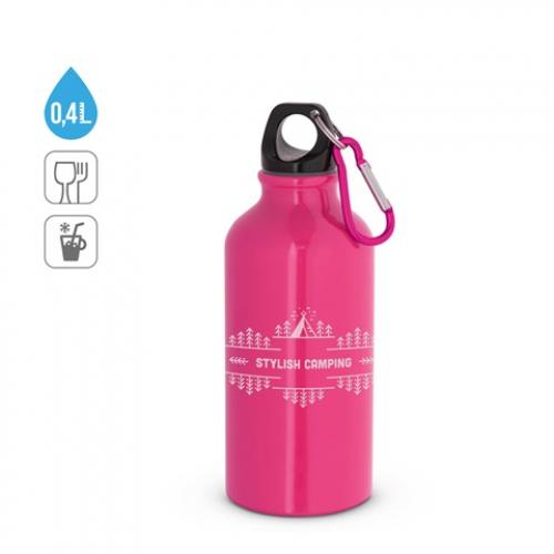 Aluminium sportfles met karabijnhaak 400 ml Landscape s