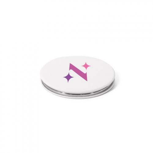 Doublesided round mirror with matte pu exterior Freya