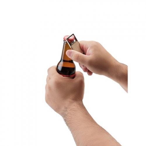 Rechthoekige ijzeren sleutelhanger met flesopener Sylvester