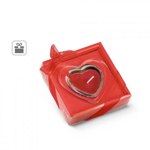 Hartvormige kaars en glazen voet Sweet