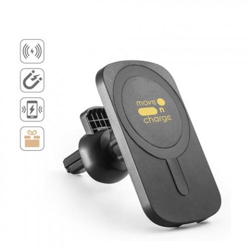 Smartphonehouder voor in de auto met draadloze magnetische oplader 15w in gerecycled abs 100% rabs Koch