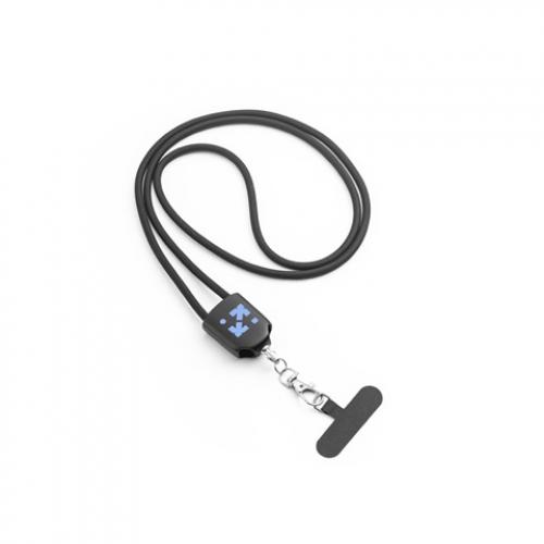 Lanyard with included smartphone holder usbc cable and various adapters in recycled abs and recycled tpe Zewail