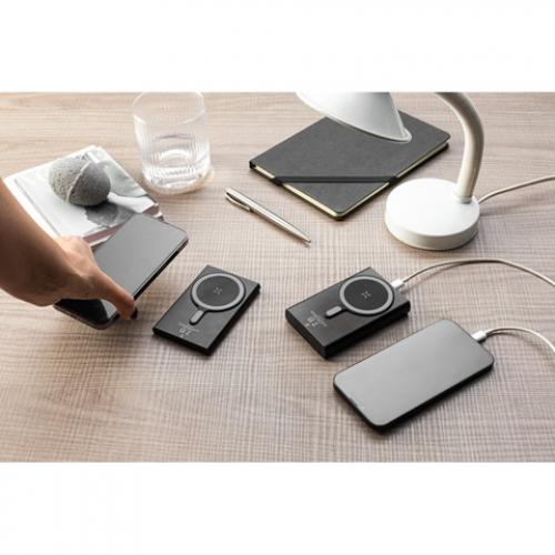 Magnetic power bank with superfast charging in recycled aluminum and recycled abs 5000 mah Wright 5
