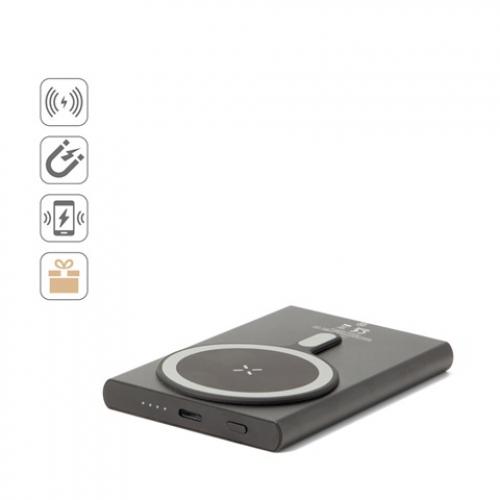 Magnetic power bank with superfast charging in recycled aluminum and recycled abs 5000 mah Wright 5