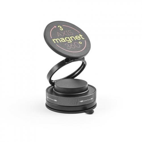 Magnetic mobile phone holder with vacuum attachment system for smooth and nonsmooth surfaces 360º rotation Kepler