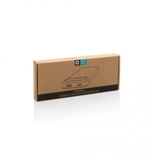 Turbopack RCS rplastic powerbank 10.000 integrated cables