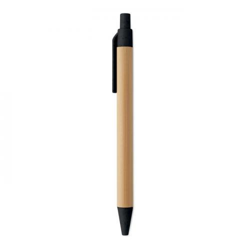 Bamboe balpen met drukknop Itea colour