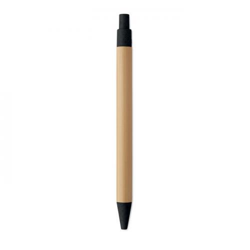 Bamboe balpen met drukknop Itea colour