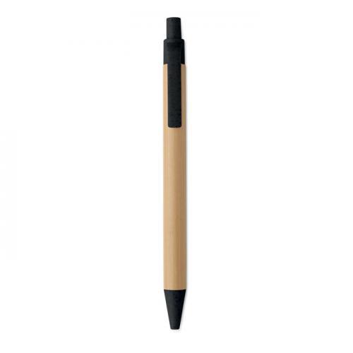 Bamboe balpen met drukknop Itea colour