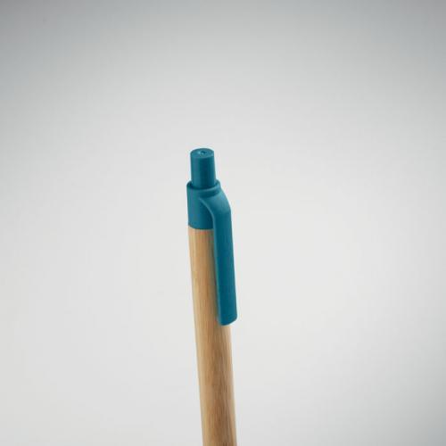 Bamboe balpen met drukknop Itea colour
