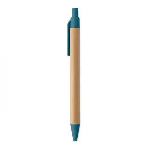 Bamboe balpen met drukknop Itea colour