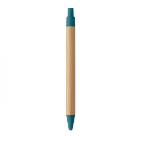 Bamboe balpen met drukknop Itea colour