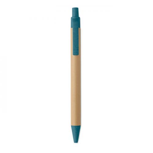 Bamboe balpen met drukknop Itea colour