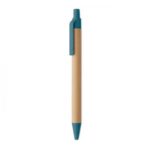 Bamboe balpen met drukknop Itea colour