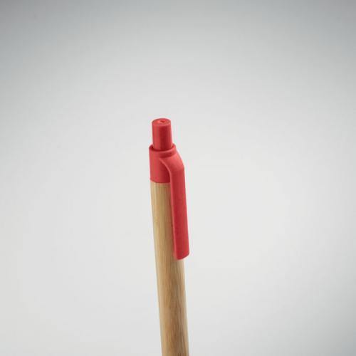 Bamboe balpen met drukknop Itea colour