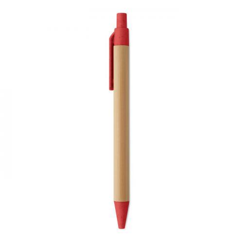Bamboe balpen met drukknop Itea colour