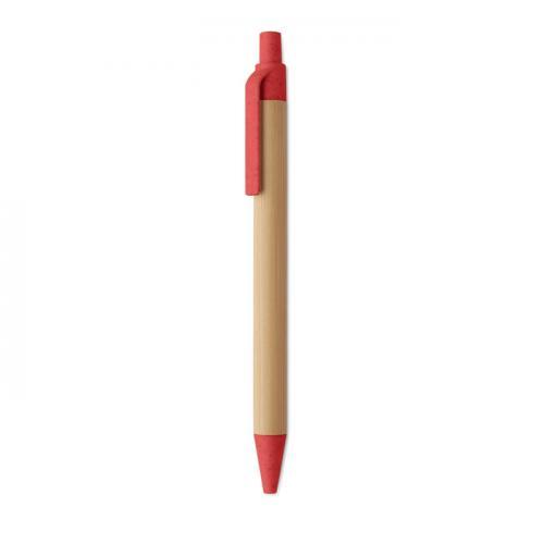 Bamboe balpen met drukknop Itea colour