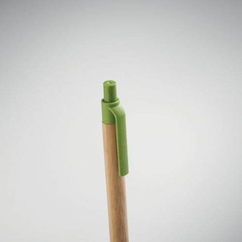 Bamboe balpen met drukknop Itea colour
