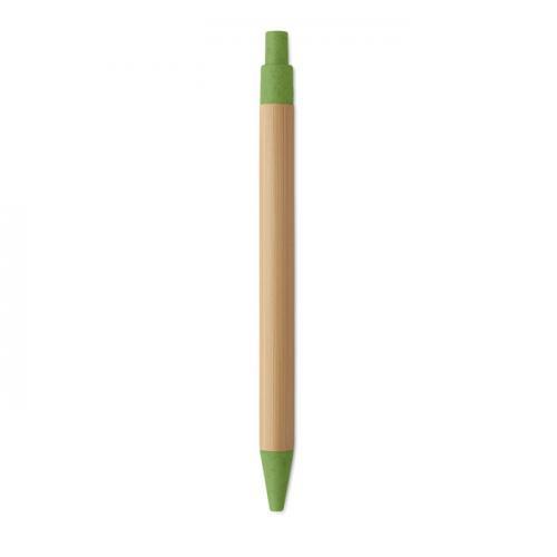 Bamboe balpen met drukknop Itea colour