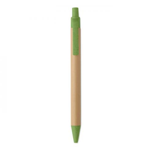 Bamboe balpen met drukknop Itea colour