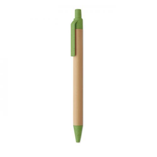 Bamboe balpen met drukknop Itea colour