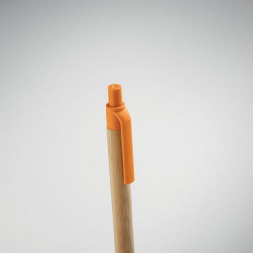 Bamboe balpen met drukknop Itea colour