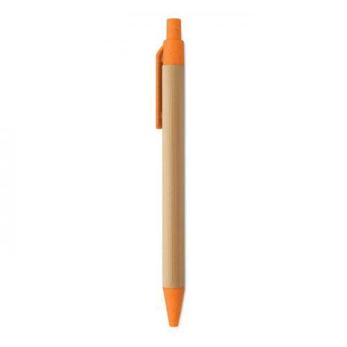 Bamboe balpen met drukknop Itea colour