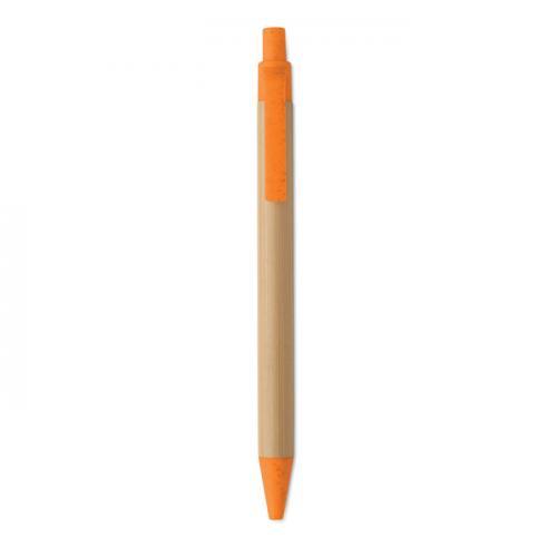 Bamboe balpen met drukknop Itea colour