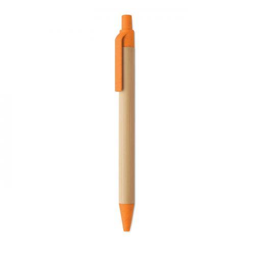 Bamboe balpen met drukknop Itea colour