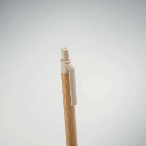 Bamboe balpen met drukknop Itea colour