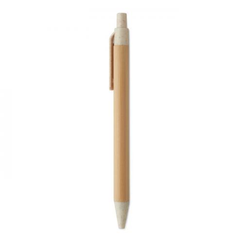 Bamboe balpen met drukknop Itea colour
