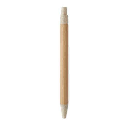 Bamboe balpen met drukknop Itea colour
