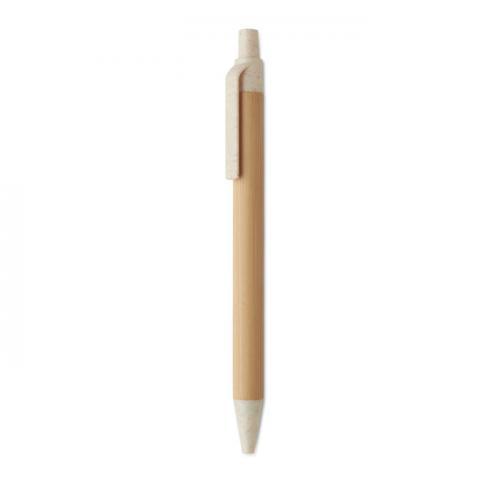 Bamboe balpen met drukknop Itea colour