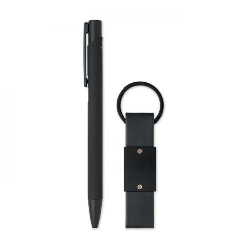 Balpen en sleutelhangerset pu Escri set
