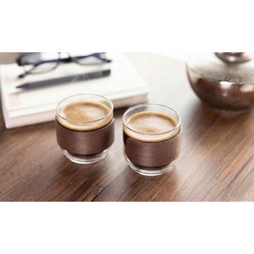 Koffieglazen set walnoot greep Bogota set