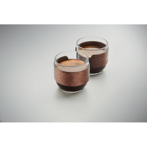 Koffieglazen set walnoot greep Bogota set