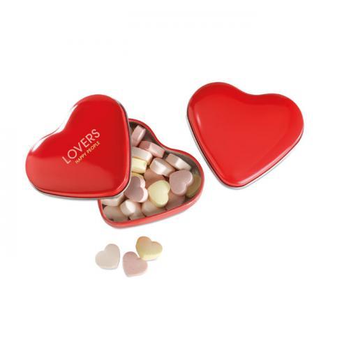 Herzdose mit bonbons Lovemint