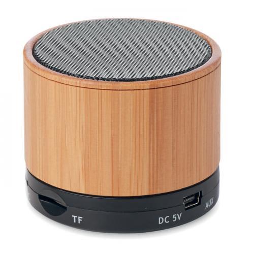 Draadloze luidspreker Round bamboo